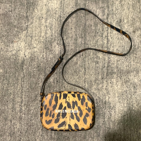 Balenciaga Leopard Canvas Cross Body Purse - Picture 1 of 2